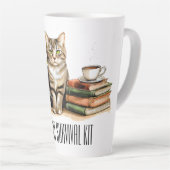 Introvert survival kit (Kat, plant, koffie, boeken Latte Mok (Rechterhoek)