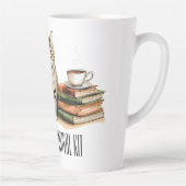 Introvert survival kit (Kat, plant, koffie, boeken Latte Mok (Rechts)