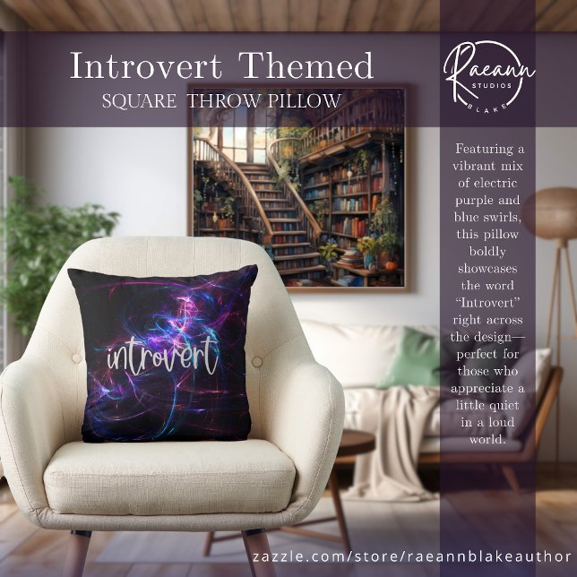 Introvert Thema Abstract Design Vierkante Worp Kus Kussen (Creator heeft geüpload)