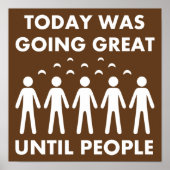 Introvert Totdat Mensen Grappig Poster Bord (Voorkant)
