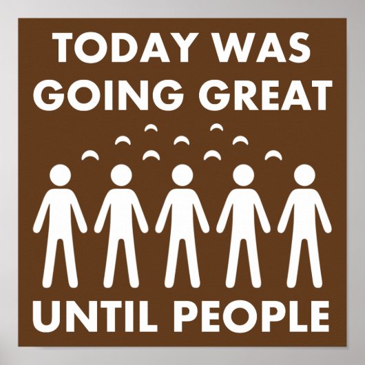 Introvert Totdat Mensen Grappig Poster Bord (Voorkant)