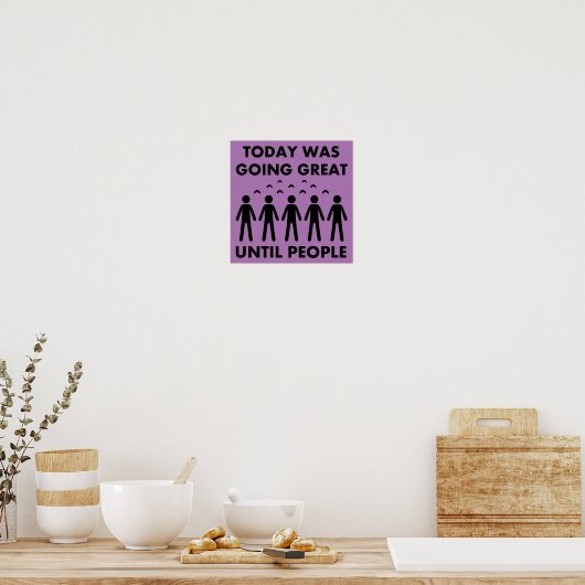 Introvert Totdat Mensen Grappig Poster Bord (Keuken)