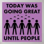 Introvert Totdat Mensen Grappig Poster Bord (Voorkant)