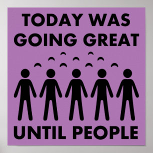 Introvert Totdat Mensen Grappig Poster Bord