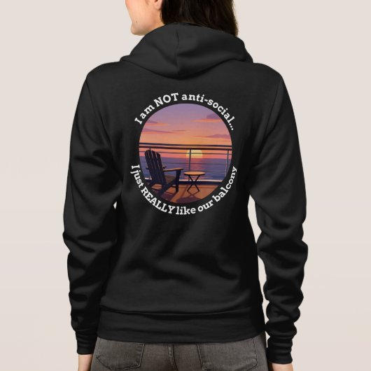 Introvert Trui voor Echtgenoot op Cruiseschepen me Hoodie (Achterkant)