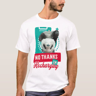 Introvert Uitgeput Panda Sociale Batterij Ontwerp T-shirt