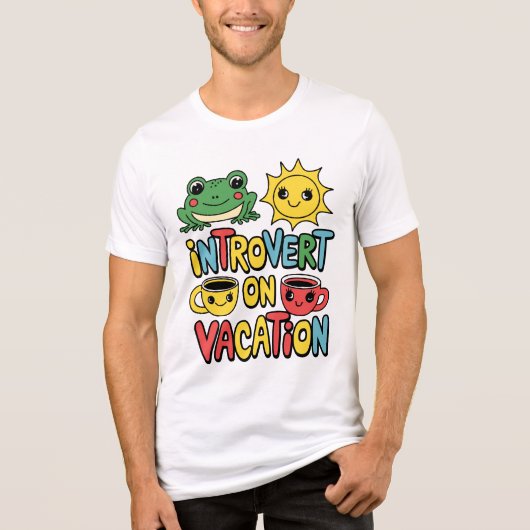 Introvert Vacation Mode Mannen korte mouw Tri-Blend Shirt (Voorkant)