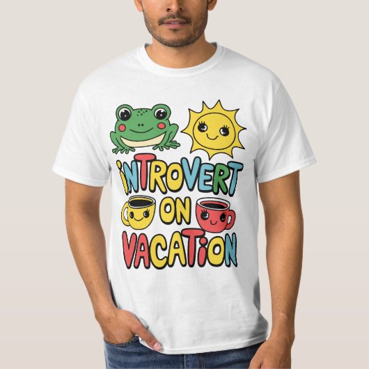 Introvert Vacation Mode-Mannen T-shirt (Voorkant)