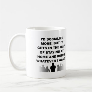 Introvert verblijf thuis Grappig Mug of Travel Mug Koffiemok