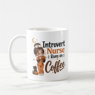 Introvert Verpleegster Koffiemok Grappige Hallowee