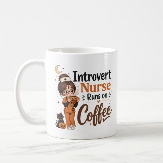 Introvert Verpleegster Koffiemok Grappige Hallowee (Links)
