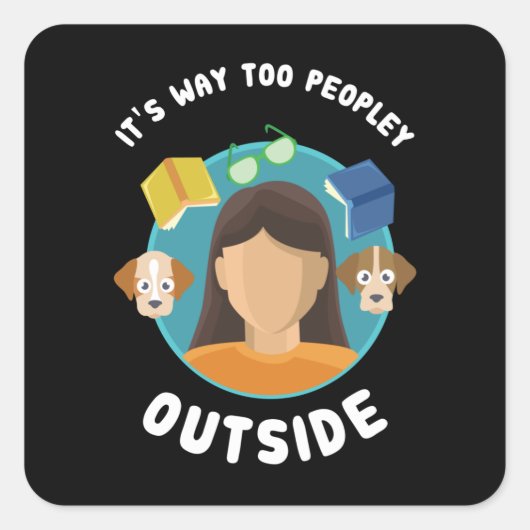 Introvert Vierkante Sticker (Voorkant)