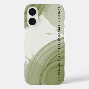 Introvert watercolor krabbel iPhone / iPad hoesje