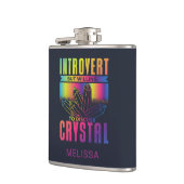 Introvert Willing om het Kristal Gepersonaliseerd  Heupfles (Links)