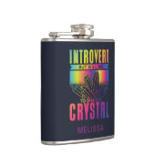 Introvert Willing om het Kristal Gepersonaliseerd  Heupfles (Rechts)