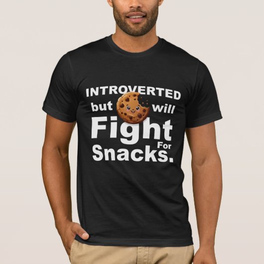 Introvert – zal vechten voor snacks t-shirt (Voorkant)