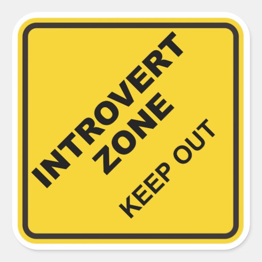 Introvert Zone uit Vierkante Sticker (Voorkant)