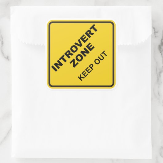 Introvert Zone uit Vierkante Sticker (Tas)