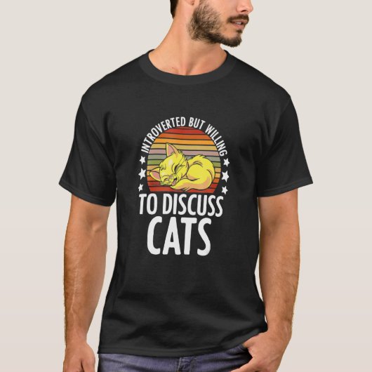 Introvert Zwarte Keukenklare kattenkattenbakker T-shirt (Voorkant)