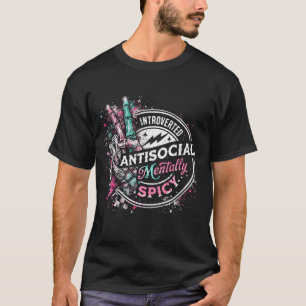 Introverte Antisociale en Geestig Geprikt T-shirt