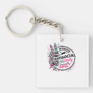 Introverte Antisociale Geestig Pittige Skelet Sleutelhanger