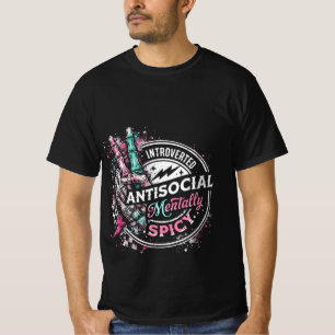 Introverte Antisociale Geestig Pittige Skelet T-shirt