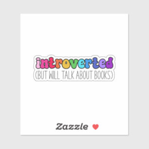 Introverte boekenliefhebber sticker