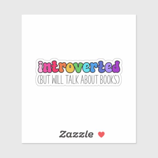 Introverte boekenliefhebber sticker (Vel)