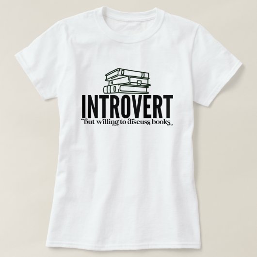 Introverte Boekenliefhebber T-shirt (Design voorkant)