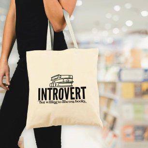 Introverte Boekenliefhebber Tote Bag