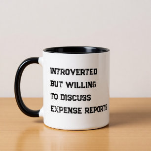 Introverte boekhouder grap quote koffiemok mok