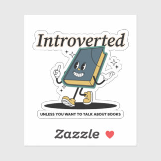 introverte boekliefhebber Sticker
