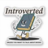 introverte boekliefhebber Sticker (Voorkant)