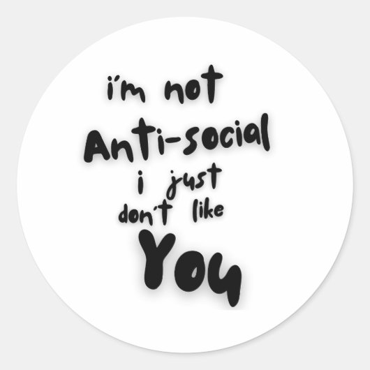 introverte club asociale sticker (Voorkant)