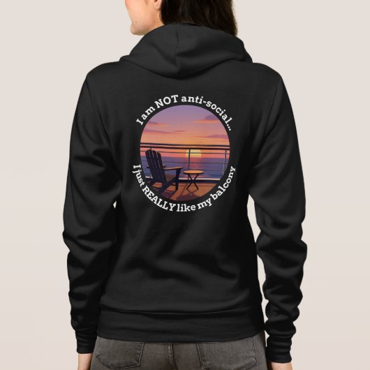 Introverte Cruiser Balkon Premium Hoodie (Achterkant)
