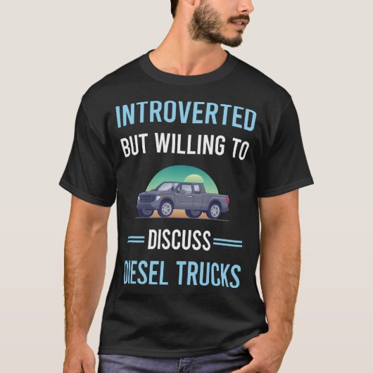 Introverte dieselvrachtwagen t-shirt (Voorkant)