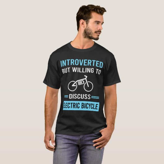 Introverte elektrische fiets E fiets e fiets T-shirt (Voorkant volledig)