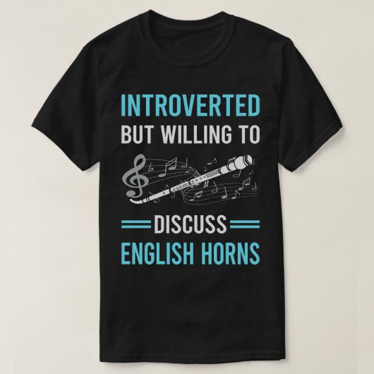 Introverte Engelse hoorn Cor Anglais T-shirt (Design voorkant)