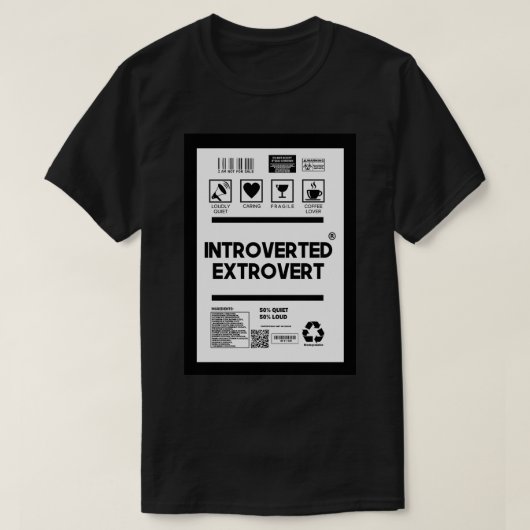 introverte extravert t-shirt (Design voorkant)
