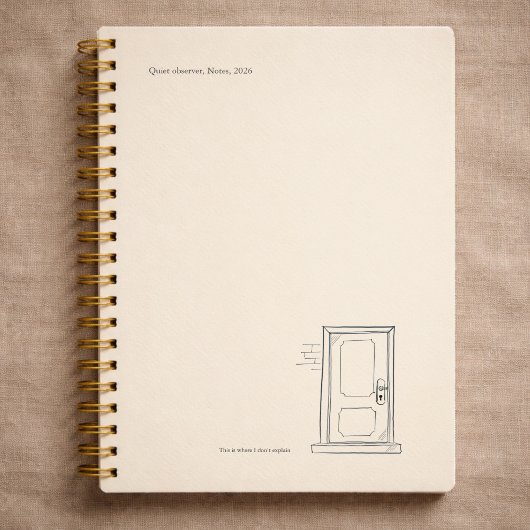 Introverte gave rustige eenzaamheid gesloten deur planner
