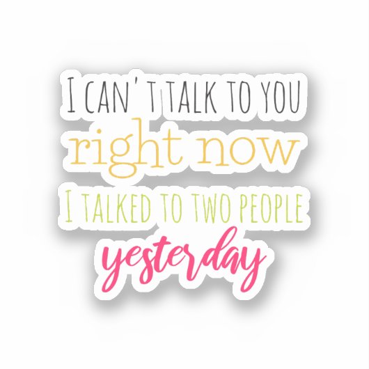 Introverte Humor Sticker (Voorkant)