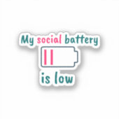 Introverte Humor Sticker (Voorkant)