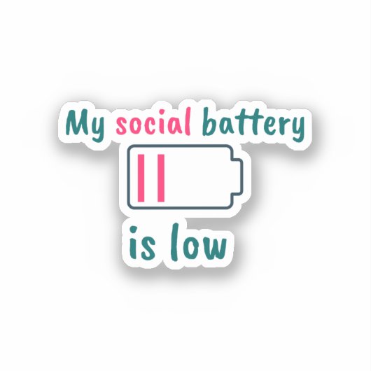 Introverte Humor Sticker (Voorkant)