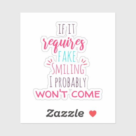 Introverte Humor Sticker (Vel)