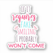 Introverte Humor Sticker (Voorkant)