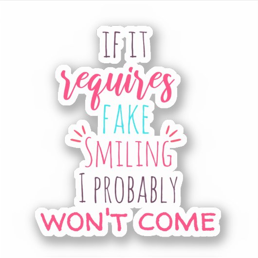 Introverte Humor Sticker (Voorkant)