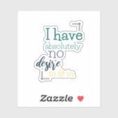 Introverte Humor Sticker (Vel)