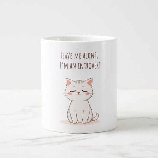 Introverte Kat Grote Koffiekop (Voorkant)