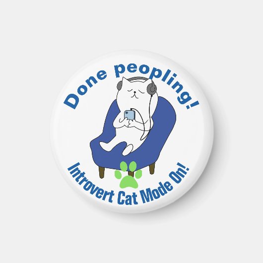 Introverte Kat Magneet (Voorkant)