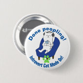 Introverte Kat Ronde Button 5,7 Cm (Voorkant /achterkant)